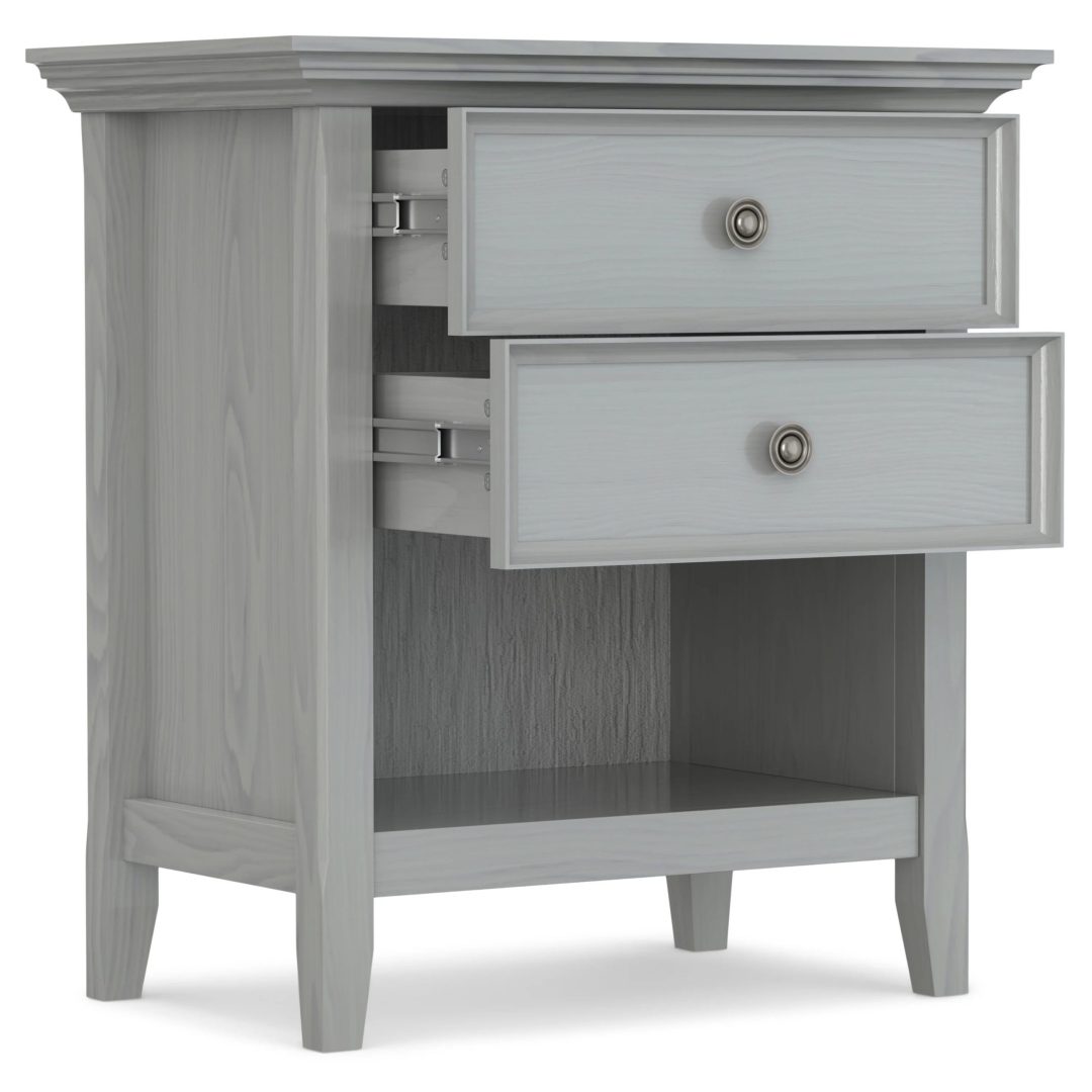 ZenVora 24 Inch Wide Solid Wood Nightstand, Bedside Table and Bedroom End Table