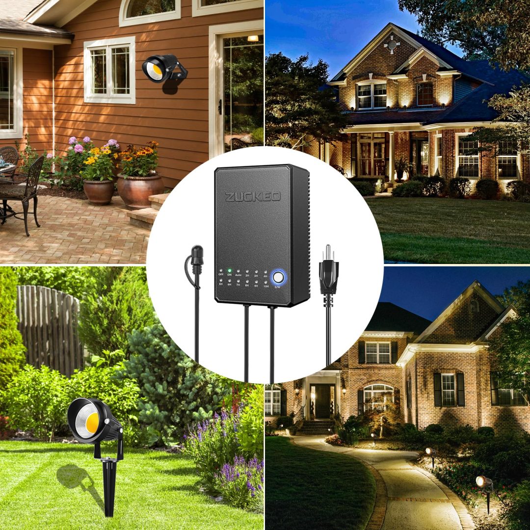 ZenVora 8 Pack 5W LED Landscape Lighting Kit, 3000K Warm White Low Voltage Outdoor Garden Pathway Lights