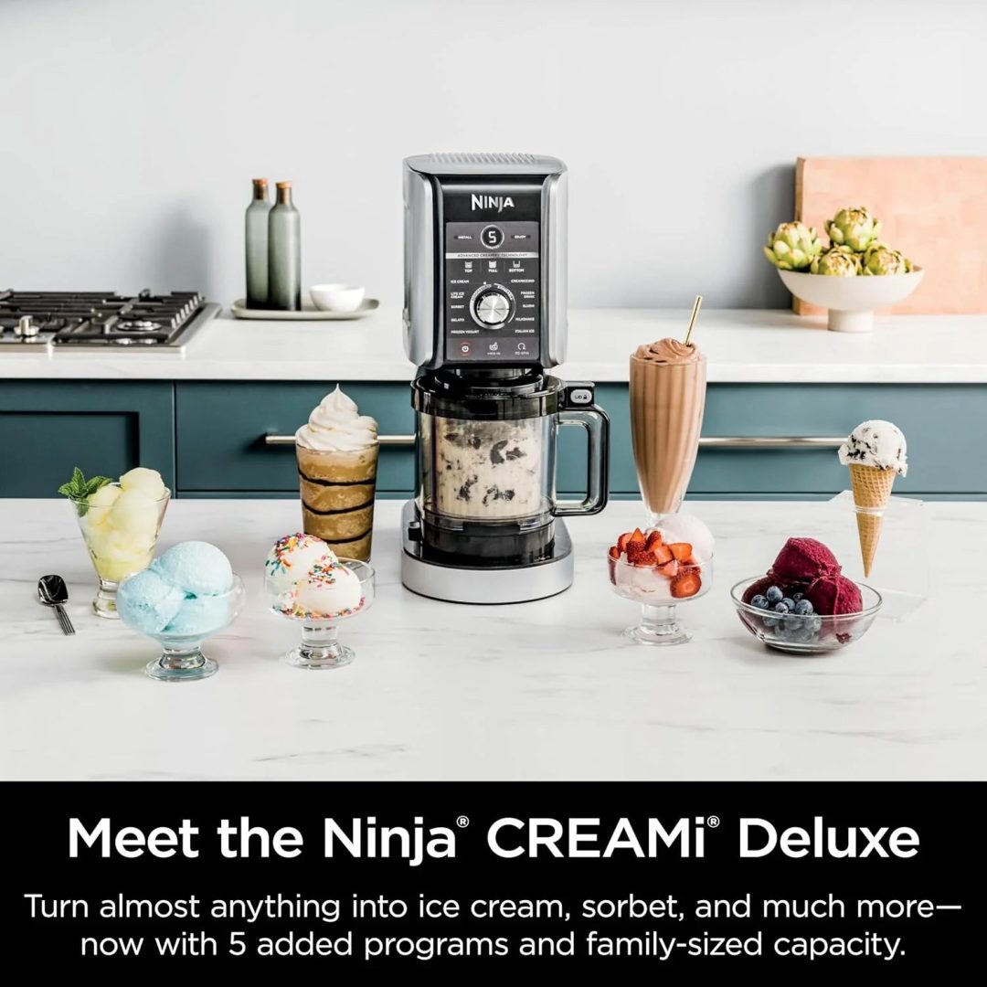 ZenVora 7-in-1 Ice Cream Maker with 2 Pint Containers and Lids, Compact, Silver
