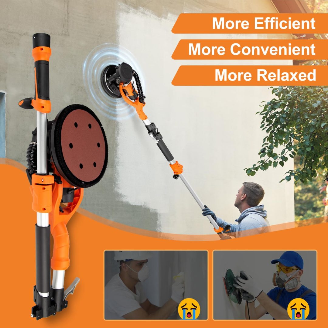 ZenVora 1000W Drywall Sander, Electric Wall and Ceiling Sanding Tool for Popcorn Texture Removal