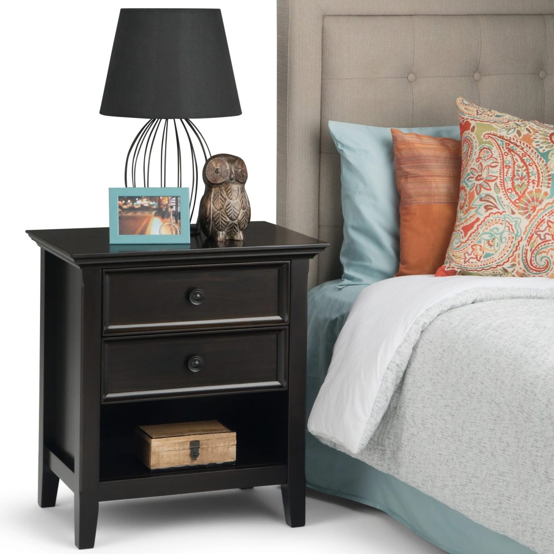 ZenVora 24 Inch Wide Solid Wood Nightstand, Bedside Table and Bedroom End Table
