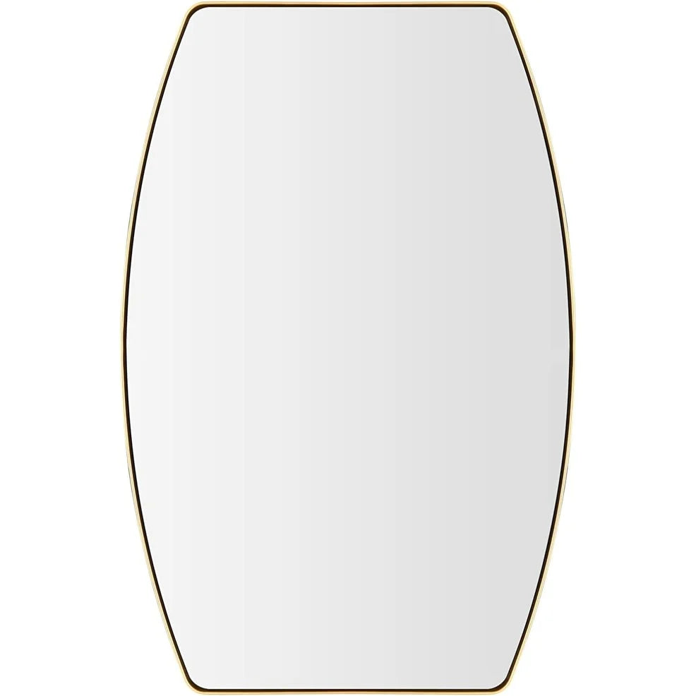 ZenVora Modern Oblong Metal Wall Mirror, Decorative Elongated Hanging Mirror for Living Room, Bedroom and Entryway