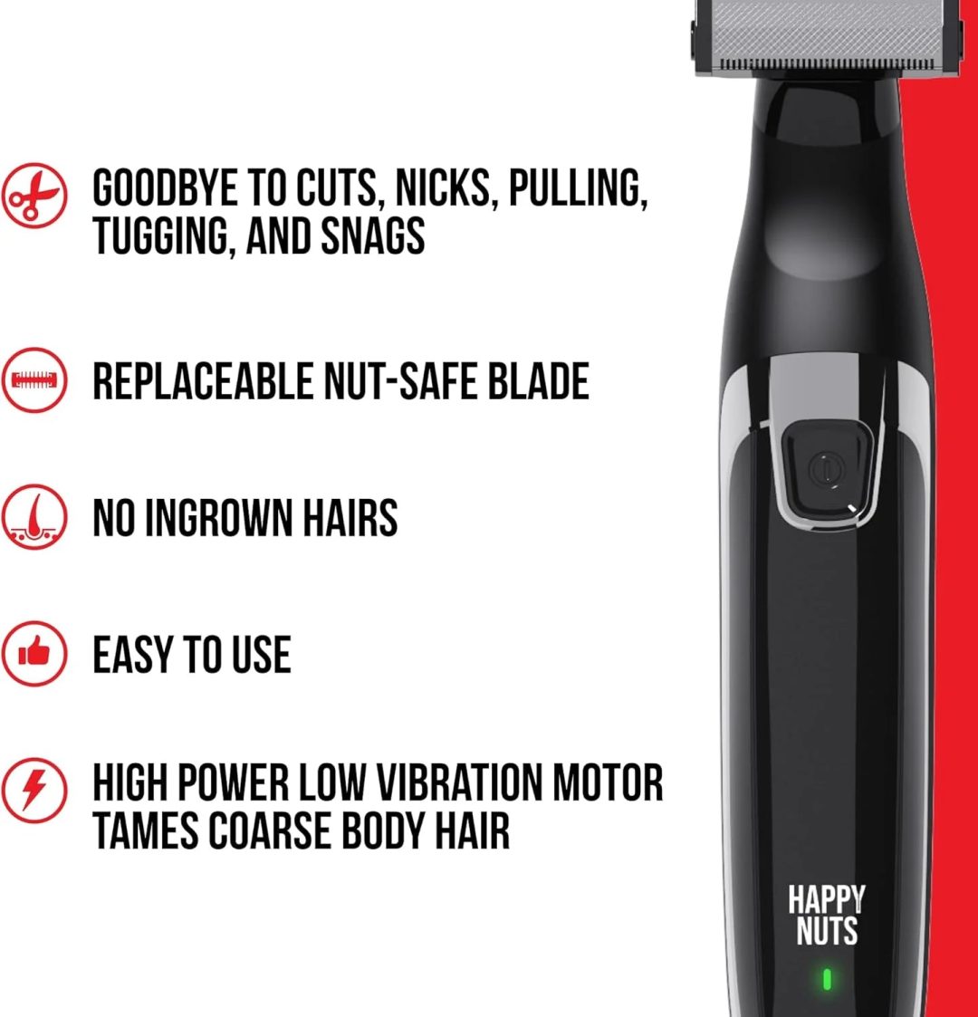 ZenVora Men's Electric Body Hair Trimmer, Rechargeable Waterproof Cordless Personal Grooming Shaver