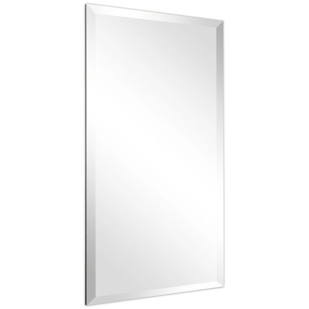 ZenVora Frameless Beveled Prism Wall Mirror, Clear Square or Rectangular Decorative Mirror for Bathroom, Bedroom and Home Decor