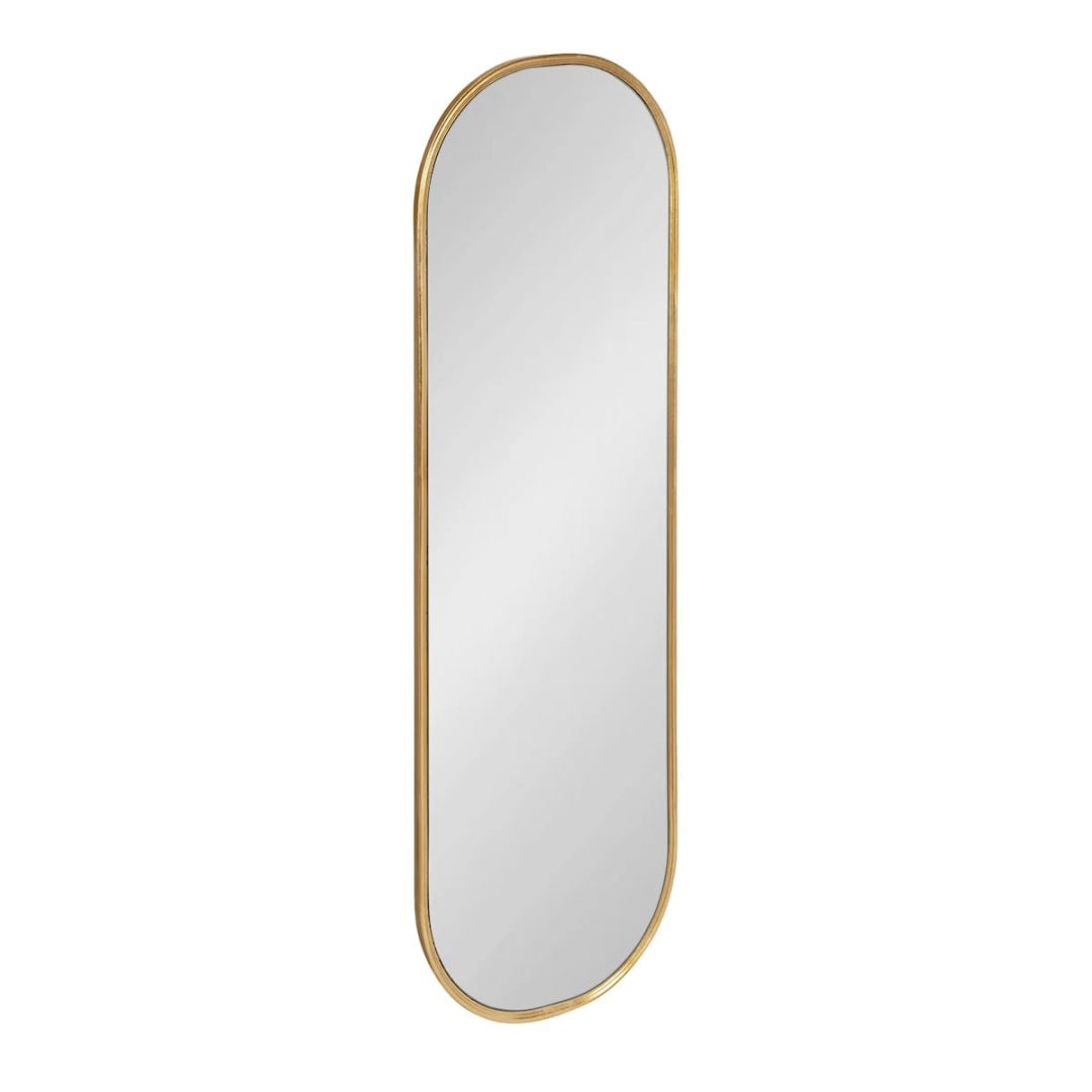 Modern Capsule Framed Wall Mirror, Decorative Oval Accent Mirror for Living Room, Bedroom and Entryway