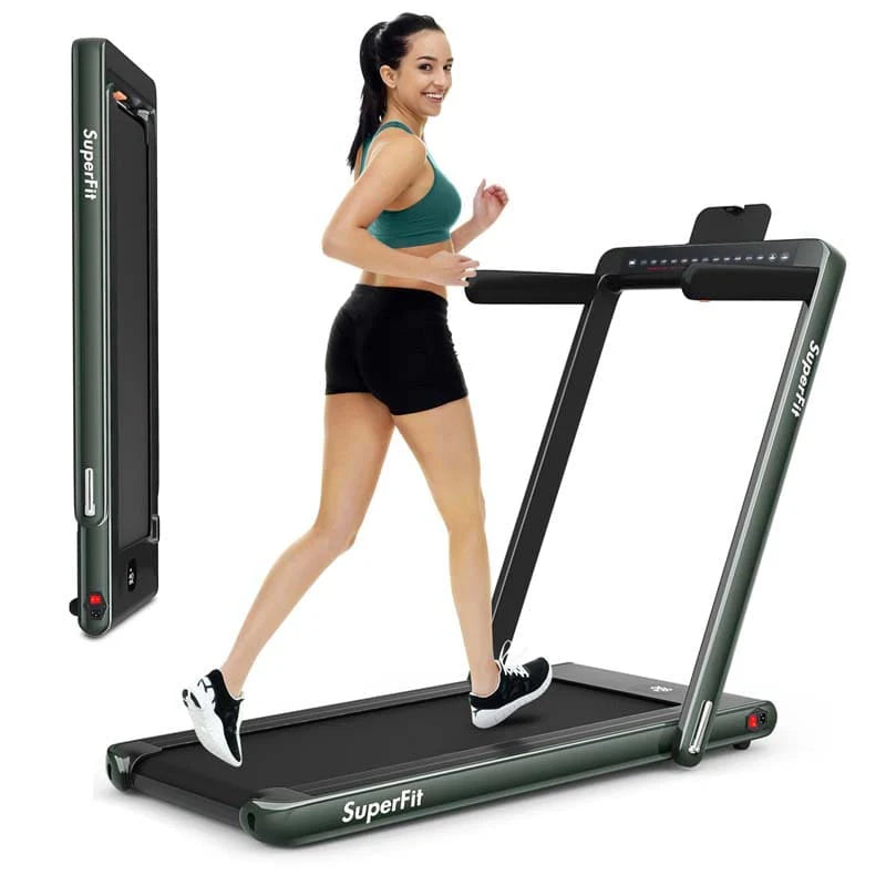 ZenVora 2-in-1 Folding Electric Treadmill, 2.25 HP, Under-Desk, with Dual Display and Smart App Control