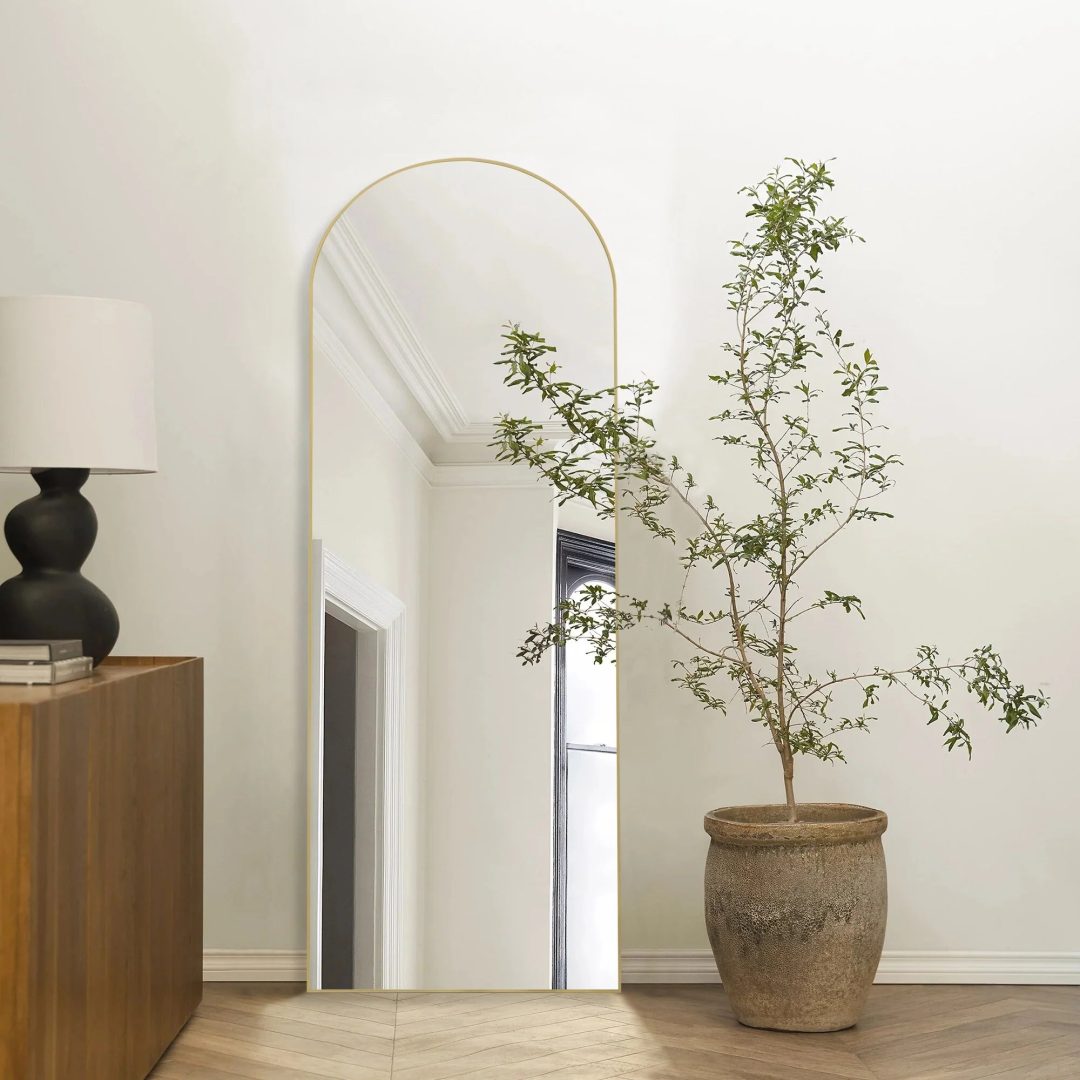 ZenVora 64x21 Full Length Floor Mirror, Large Full Body Aluminum Alloy Frame Standing Mirror with Stand and Wall Mount Option