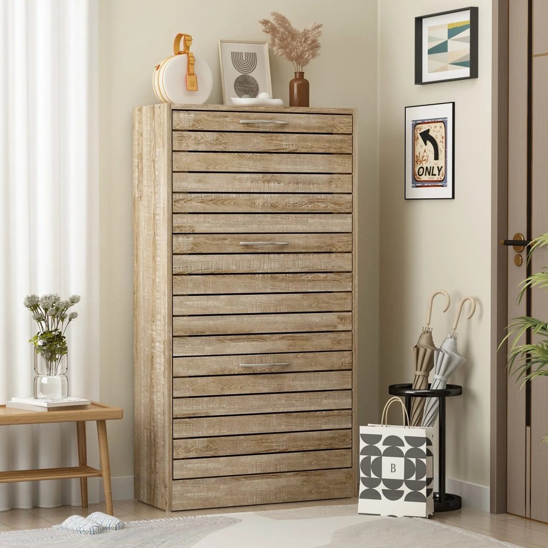 ZenVora Modern Shoe Storage Cabinet for Entryway and Hallway, Space-Saving Shoe Organizer