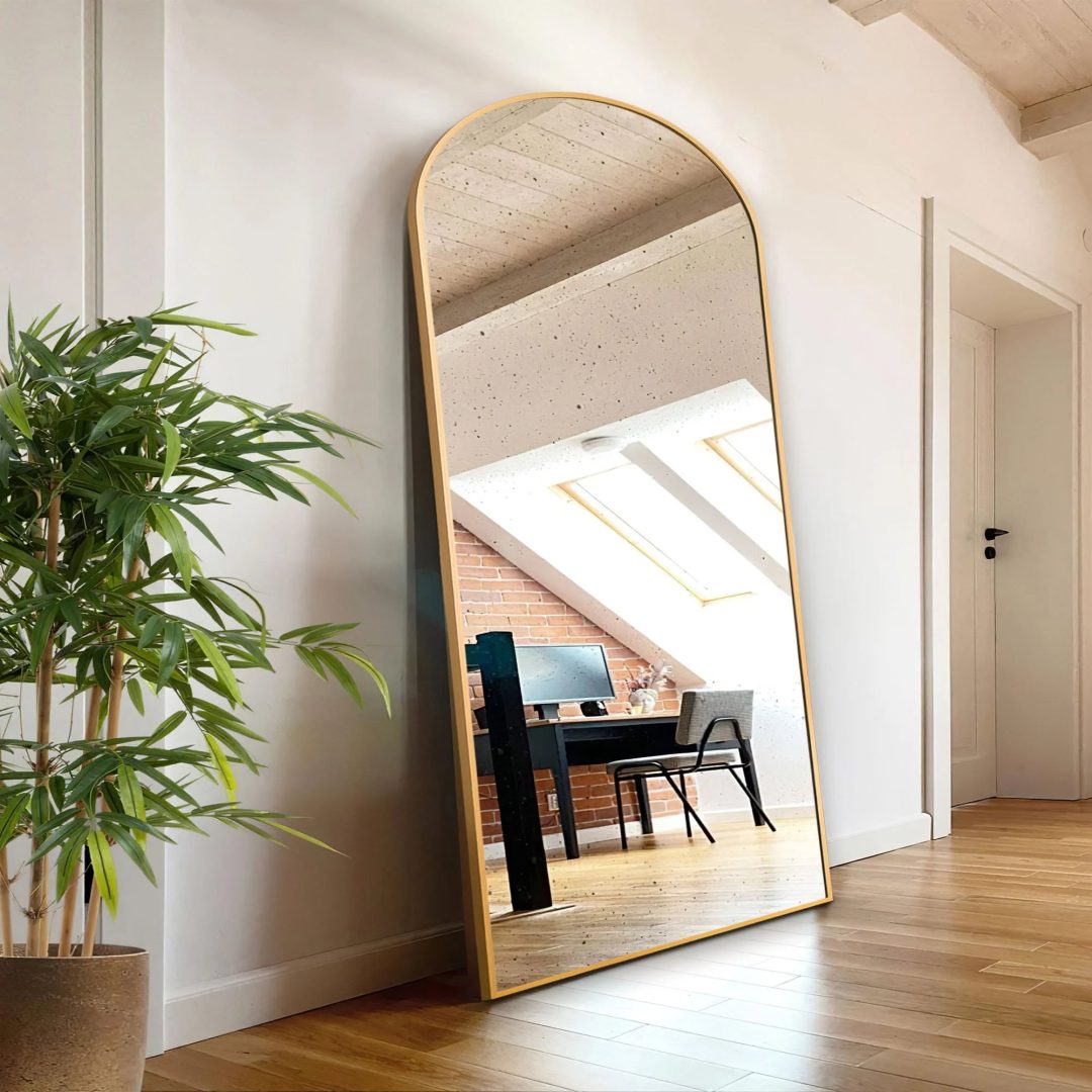 ZenVora Arched Full Length Floor Mirror, Large Full Body Standing and Wall Mounted Mirror for Bedroom, Living Room and Home Decor