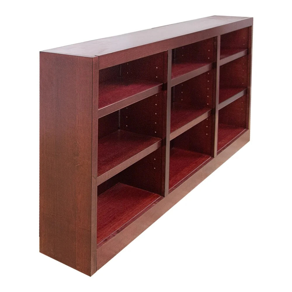 ZenVora Triple Wide Wood Bookcase, 9 Shelf 36 Inch Tall Bookshelf for Home, Office and Display Storage