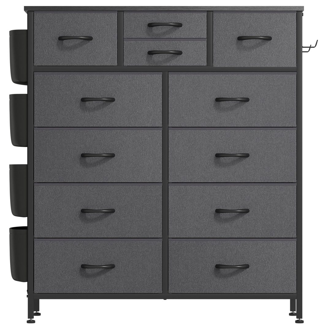 ZenVora 12 Drawer Fabric Dresser, Tall Bedroom Chest of Drawers with Storage