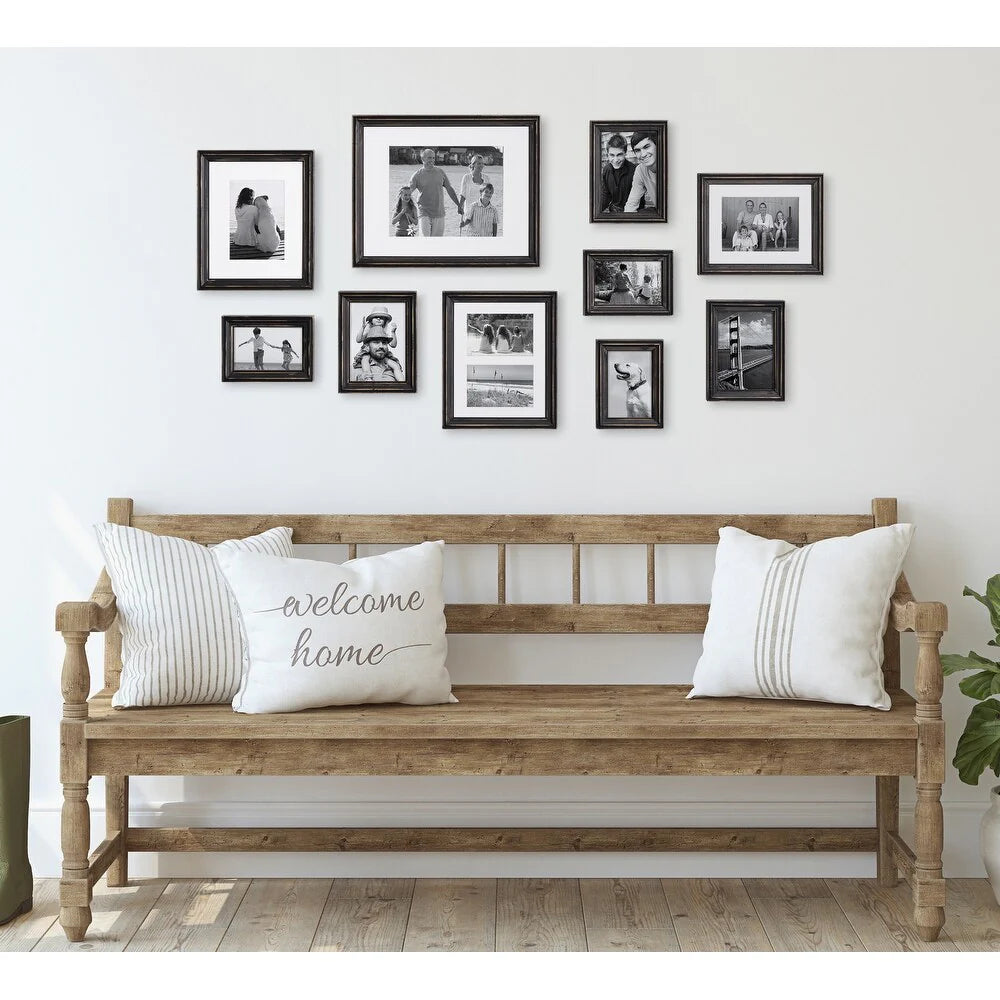 ZenVora 10-Piece Wood Gallery Wall Picture Frame Set, Decorative Photo Display Frames for Living Room, Bedroom and Home Decor