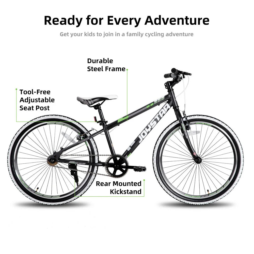ZenVora 20-Inch/24-Inch Kids Mountain Bike, Single-Speed Bicycle