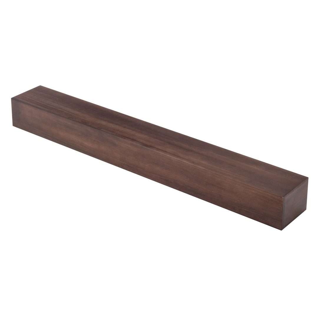 ZenVora 72 Inch Solid Pine Fireplace Mantel, Wall Mounted Floating Shelf in Brown