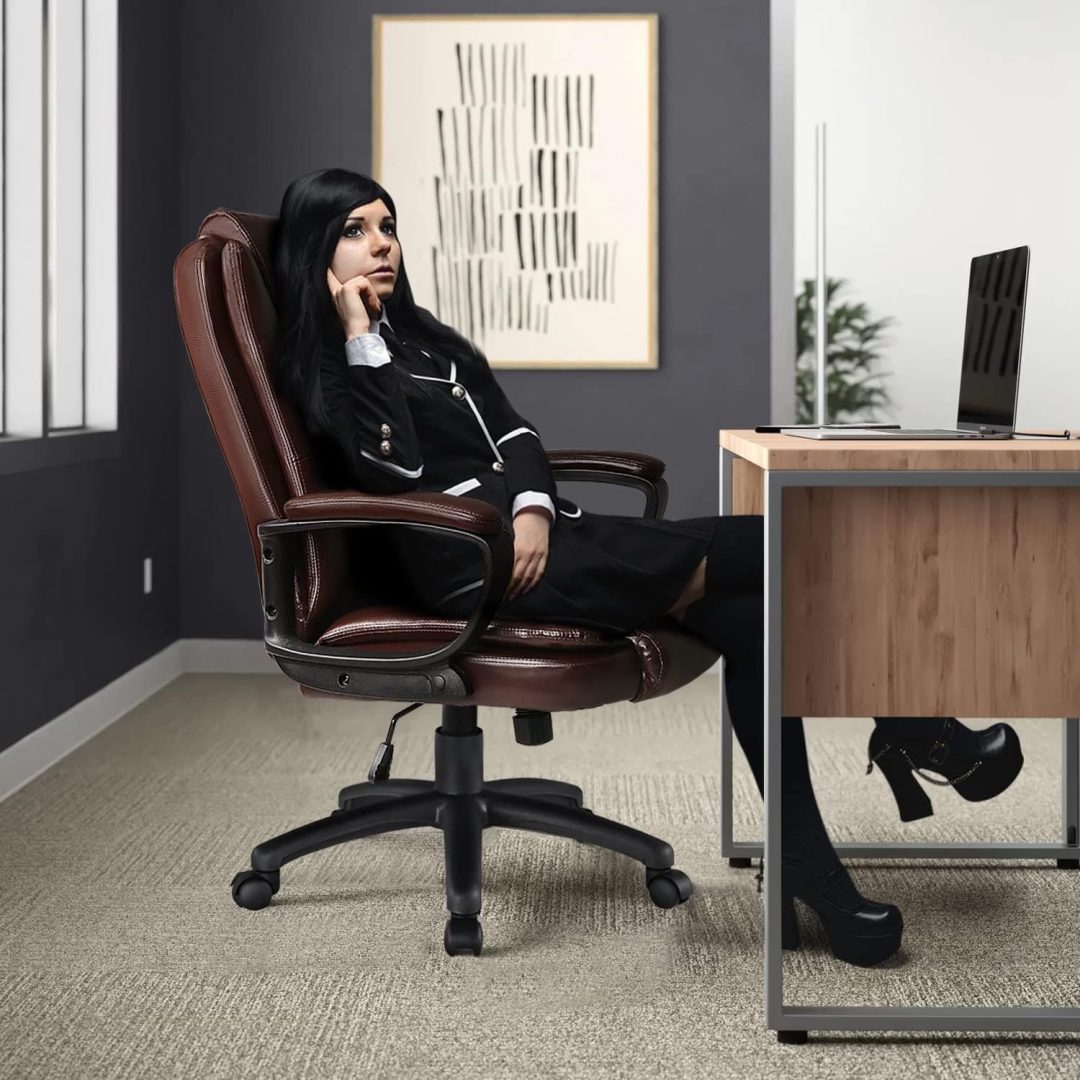 ZenVora Big and Tall Executive Office Chair, High Back Ergonomic Leather Chair, 400 lb Capacity