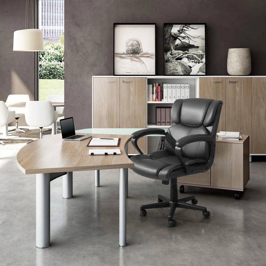ZenVora Mid Back Office Chair, Ergonomic Swivel Computer Task Chair for Home Office, Work and Study