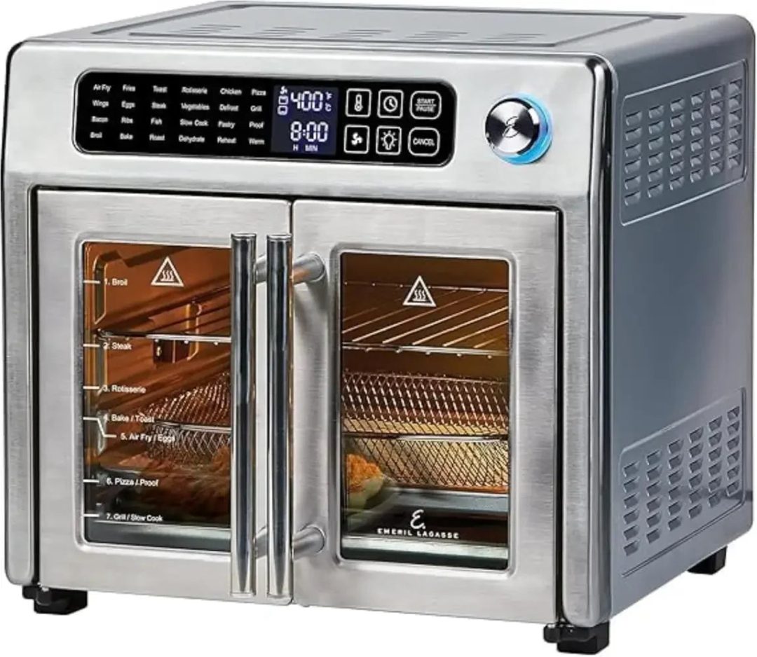 ZenVora 26-Qt. Extra-Large Air Fryer Convection Toaster Oven with French Doors, Stainless Steel