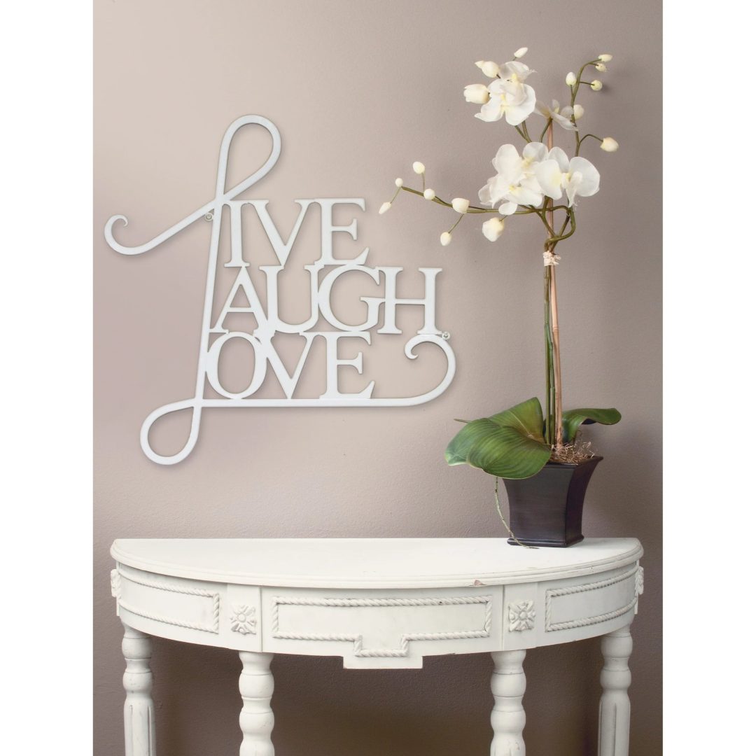 ZenVora Live Laugh Love Wall Decor, Inspirational Metal Wall Art Sign for Living Room, Bedroom and Home Decoration