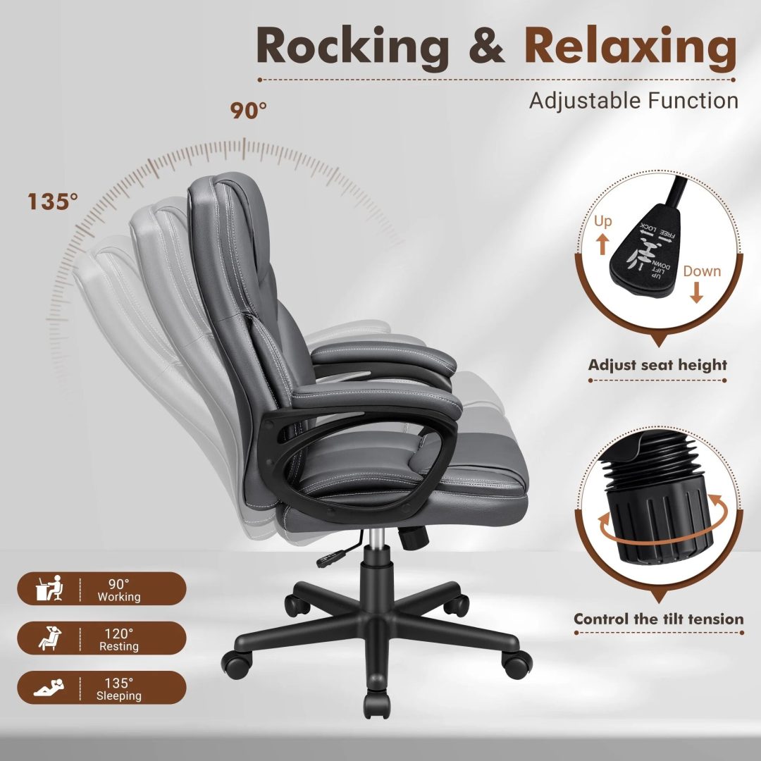 ZenVora High Back Executive Office Chair, Ergonomic Computer Desk Chair for Home and Office