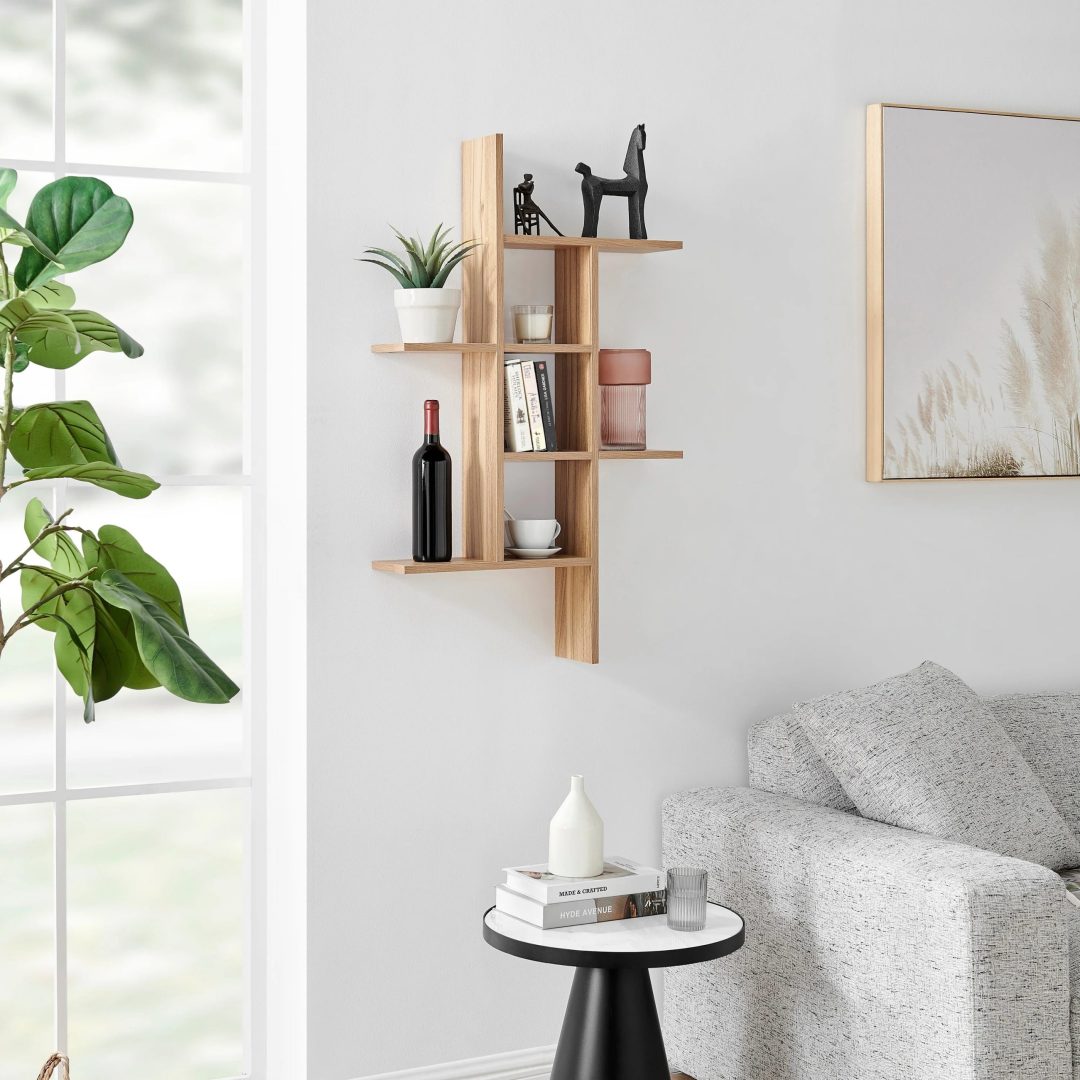 ZenVora Cantilever Floating Wall Shelf, Modern Decorative Display Shelf for Living Room, Bedroom and Home Storage