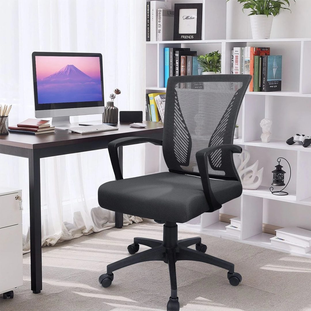 ZenVora Ergonomic Mesh Office Chair with Lumbar Support, Breathable Computer Desk Chair