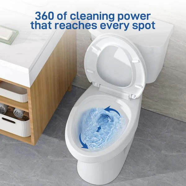 ZenVora Two-Piece Elongated Toilet with Soft-Close Seat, 1.28 GPF Siphonic Flush, Universal Height, Cotton White