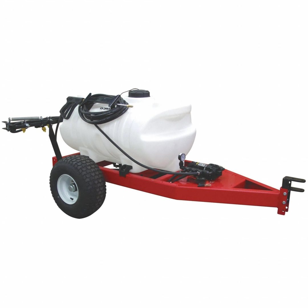 ZenVora 60 Gallon Pull Behind Sprayer - 12V Trailer Sprayer with Spray Boom and Handgun