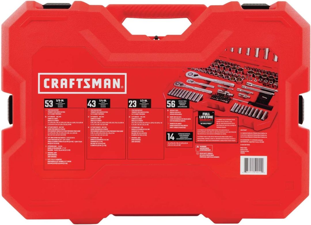 ZenVora 189-Piece Mechanics Tool Set, 1/4-Inch and 3/8-Inch Drive