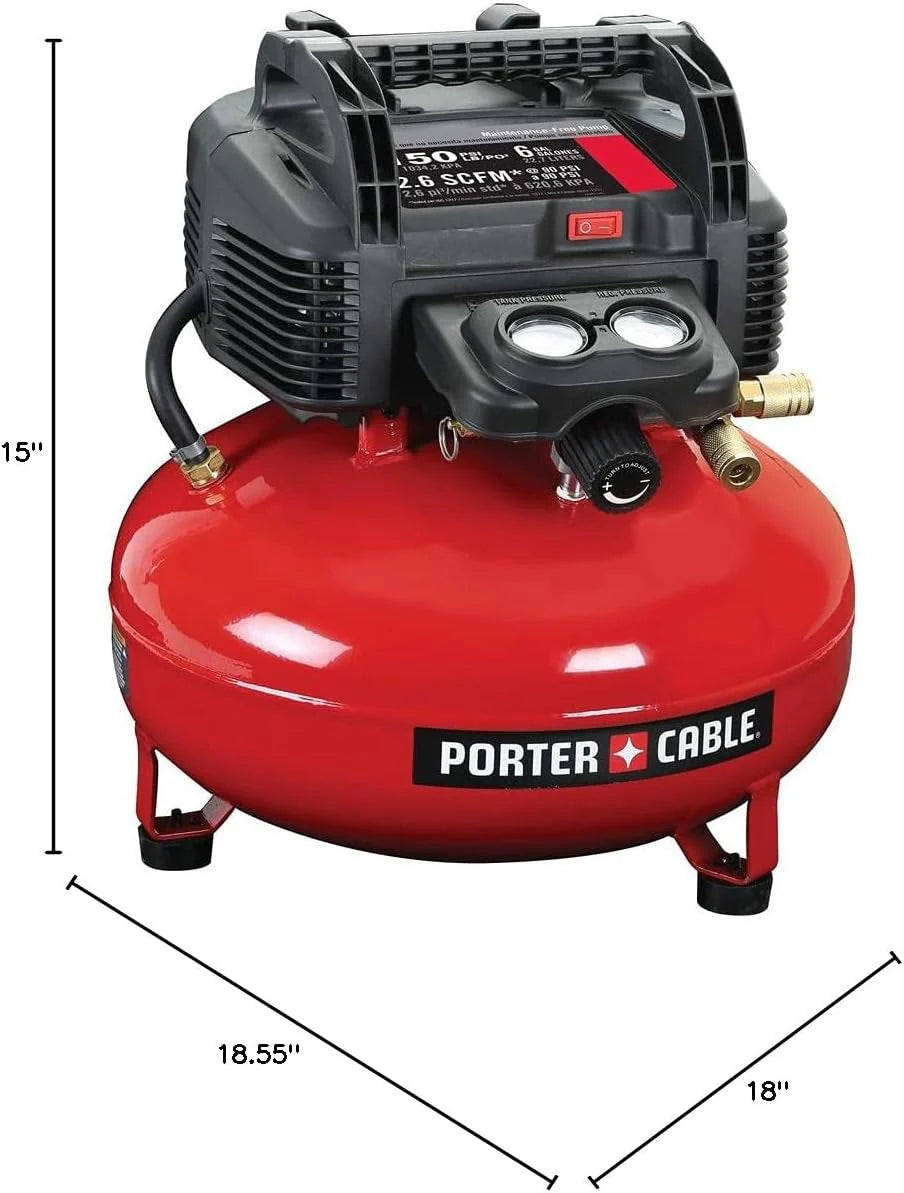 ZenVora 6 Gallon Pancake Air Compressor, Oil-Free Portable Electric Compressor for Garage, Workshop and DIY Projects