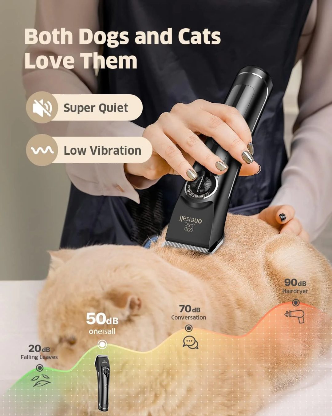 ZenVora Dog Clippers for Grooming Doodles and Poodles, Professional Pet Hair Trimmer for Thick Curly Hair