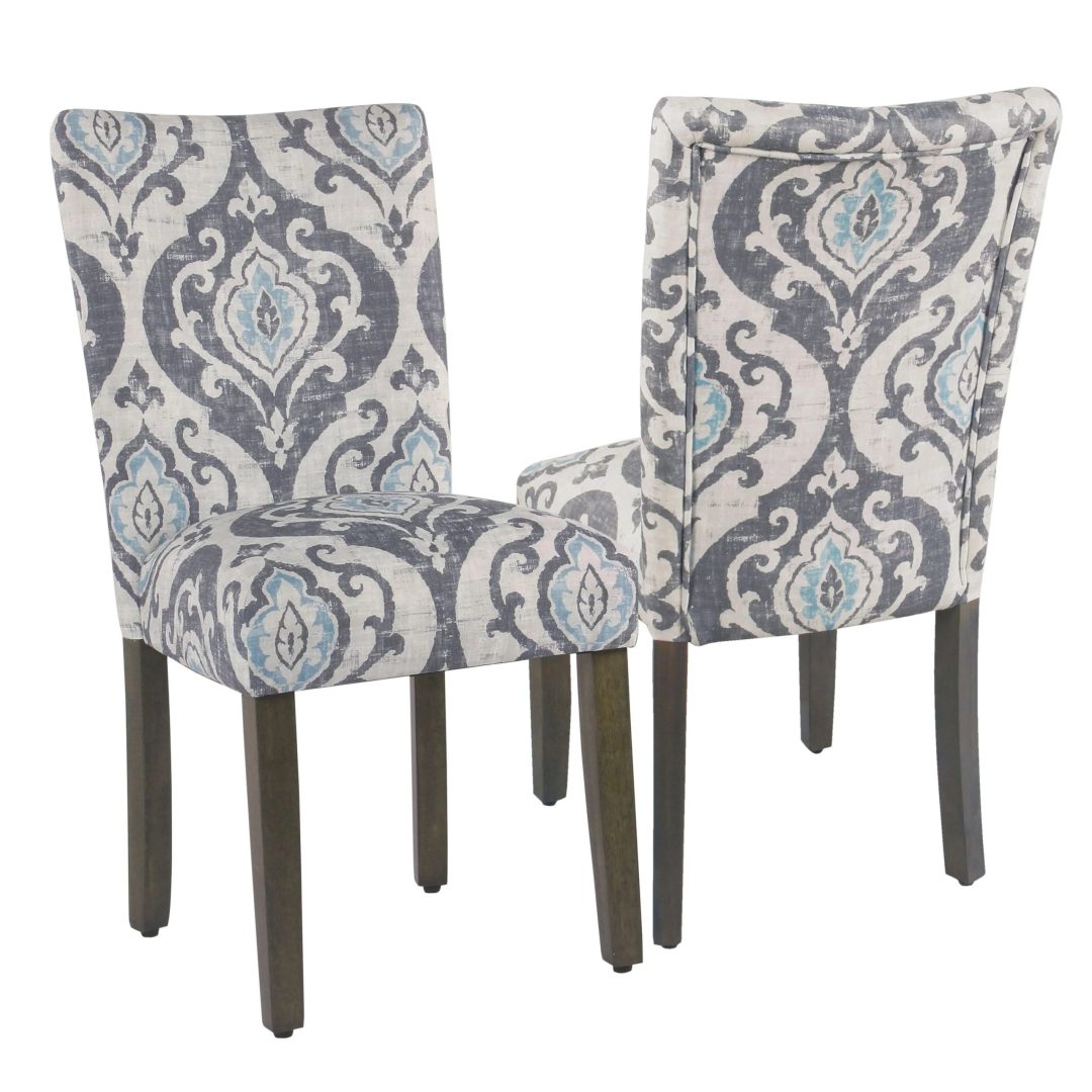 ZenVora Set of 2 Upholstered Medallion Dining Chairs, Comfortable Parsons Style Chairs for Kitchen and Dining Room