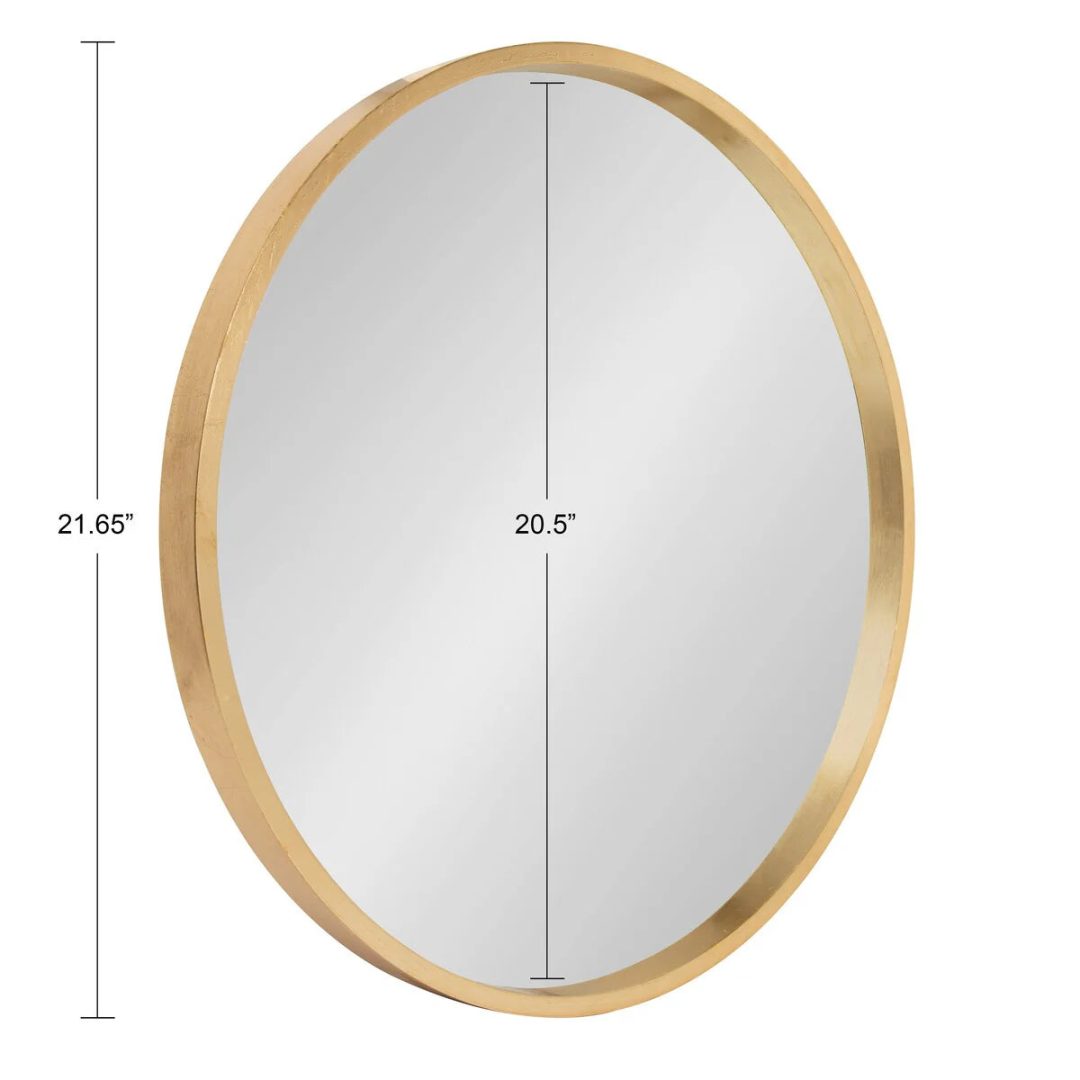 ZenVora Round Wood Accent Wall Mirror, Modern Decorative Wooden Frame Mirror for Living Room, Bedroom and Entryway