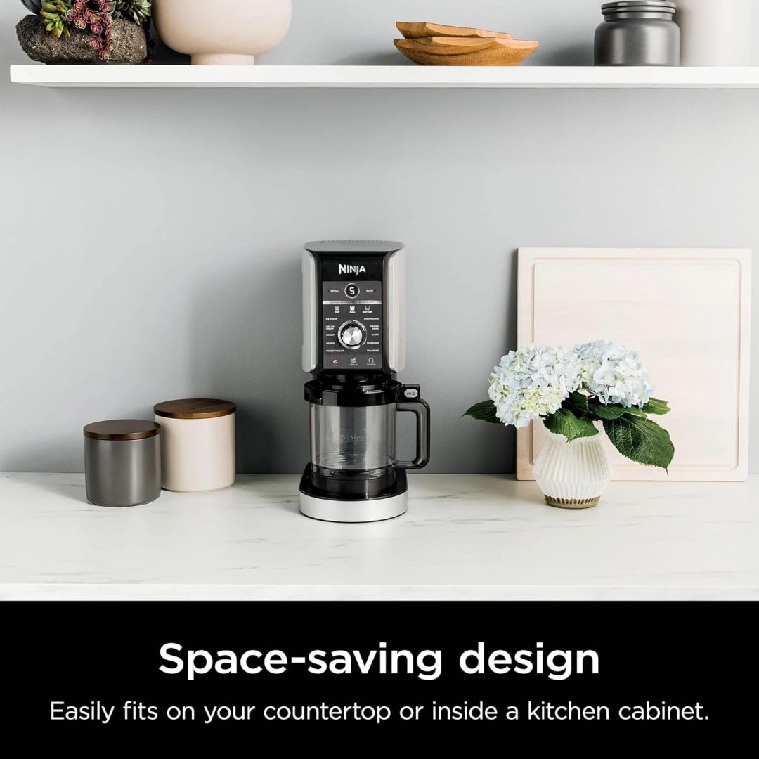 ZenVora 7-in-1 Ice Cream Maker with 2 Pint Containers and Lids, Compact, Silver