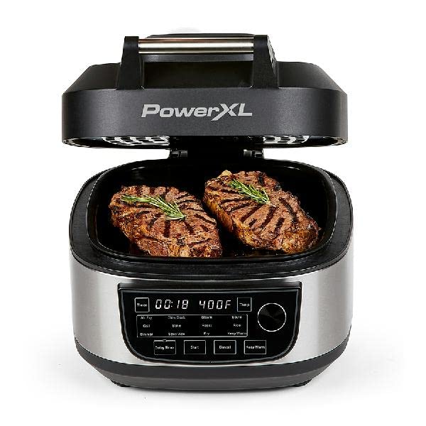 ZenVora 6-Qt 12-in-1 Grill and Air Fryer Combo, 1550W, Stainless Steel