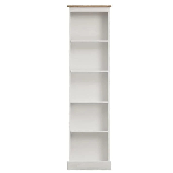 ZenVora Tall Narrow Wood Bookcase, Slim Freestanding Bookshelf for Small Spaces, Home Office and Living Room