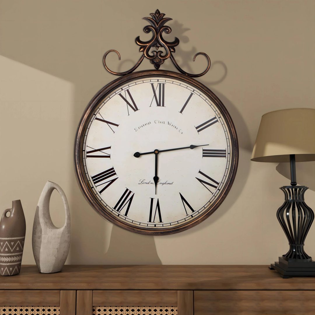Large Antique Wall Clock, Vintage Decorative Hanging Clock for Living Room, Bedroom and Office