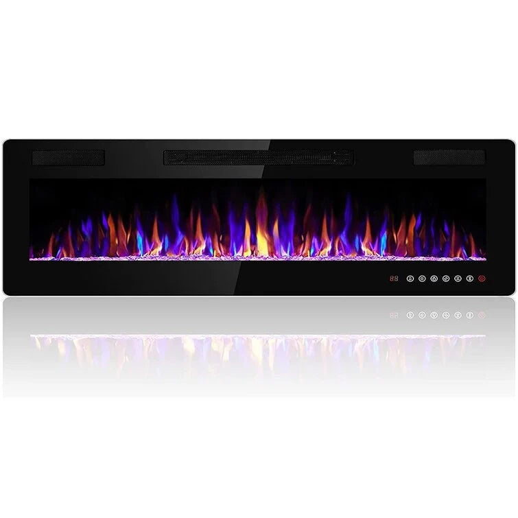 ZenVora 30-72 Inch Ultra-Thin Electric Fireplace, Linear Recessed Wall Mounted Fireplace with Remote Control