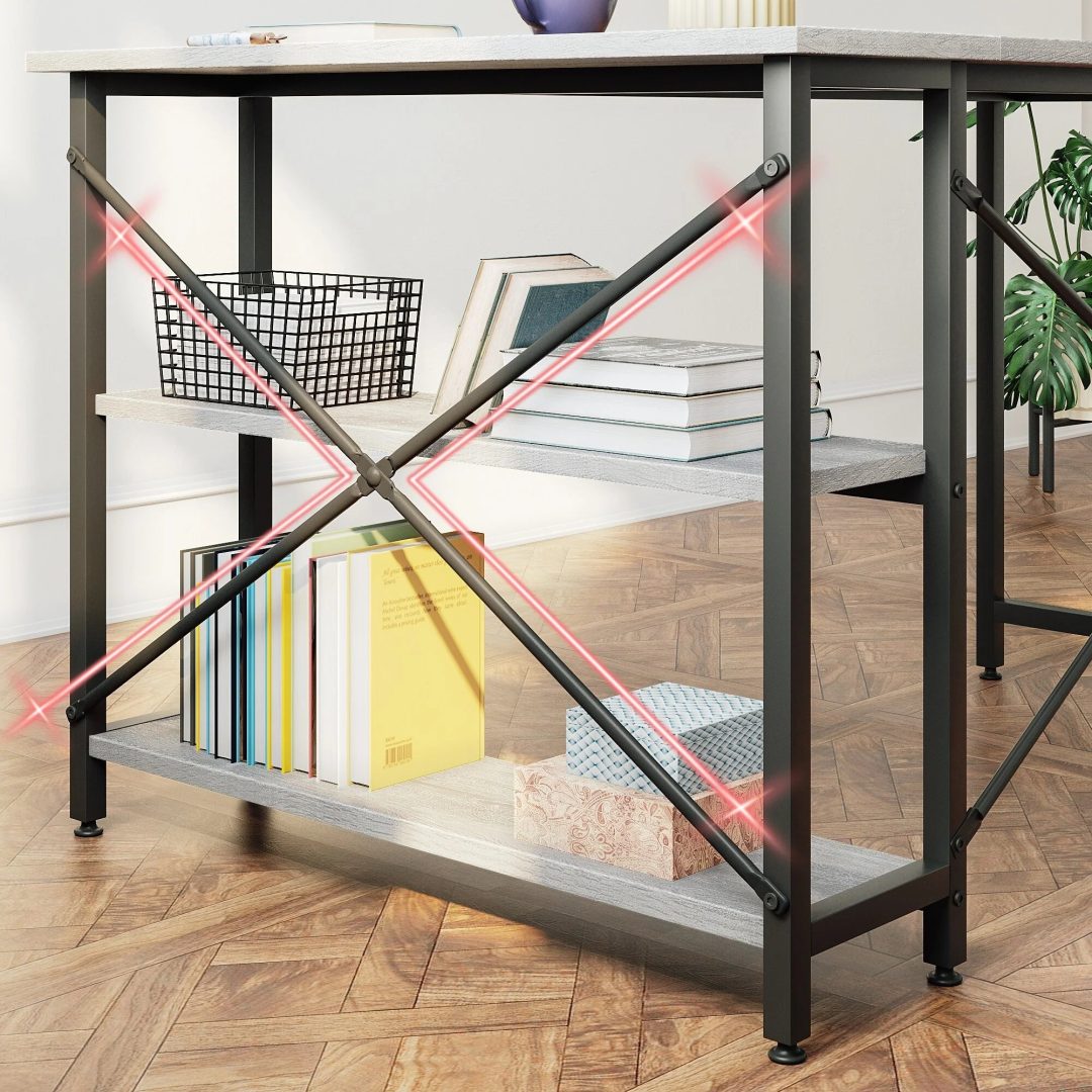 ZenVora Small L Shaped Computer Desk with Storage Shelves, Compact Corner Workstation for Home Office and Study