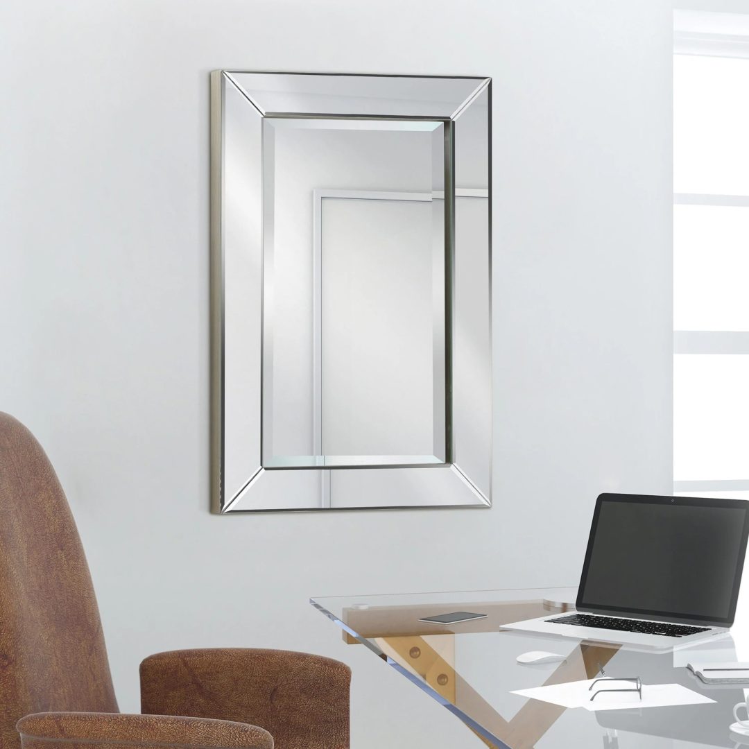 ZenVora Beveled Rectangular Clear HD Wall Mirror, Bathroom Vanity and Bedroom Mirror, 3 Sizes