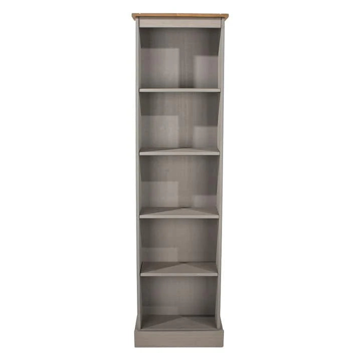 ZenVora Tall Narrow Wood Bookcase, Slim Freestanding Bookshelf for Small Spaces, Home Office and Living Room
