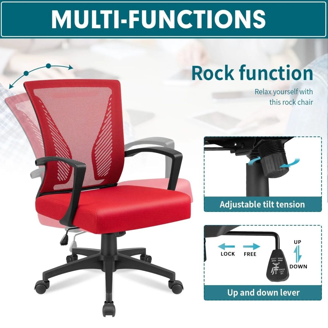 ZenVora Ergonomic Mesh Office Chair with Lumbar Support, Breathable Computer Desk Chair