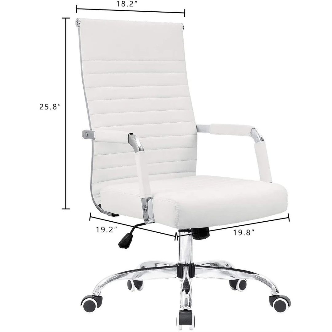 ZenVora Ergonomic Ribbed Office Chair, Modern Computer Desk Chair with Comfortable Upholstered Seat for Home and Office