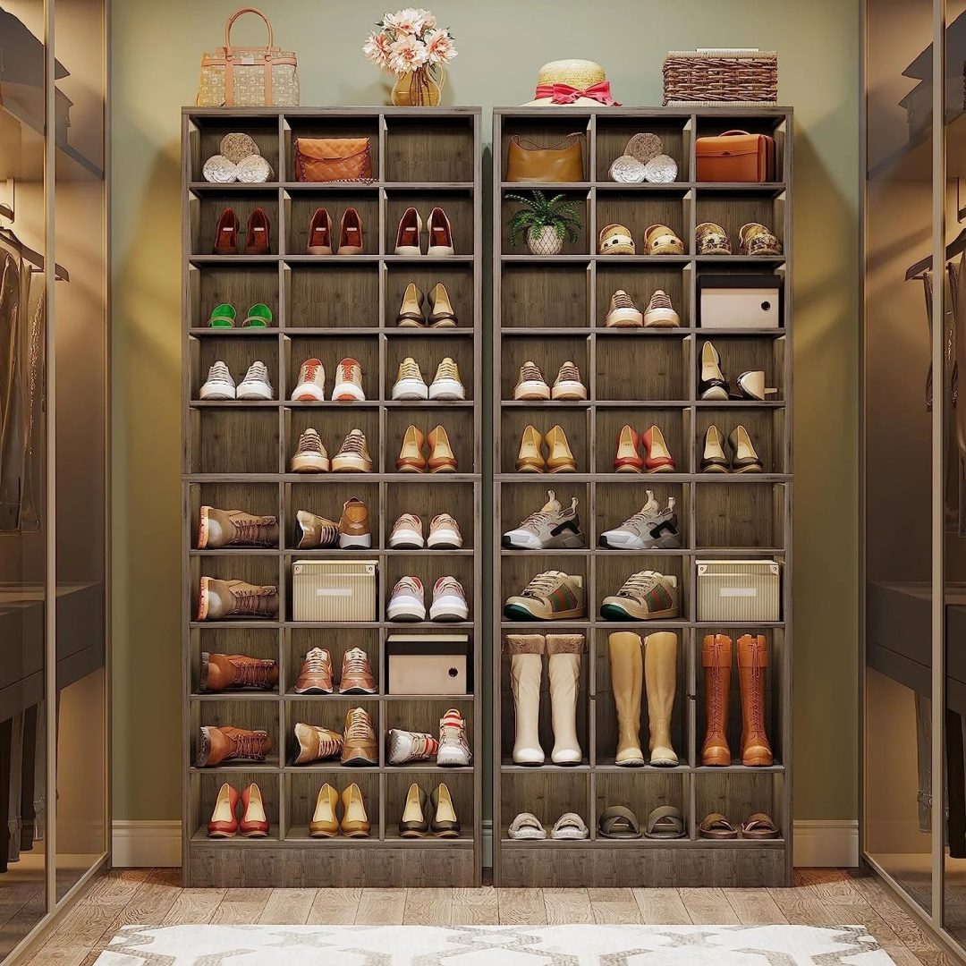 ZenVora 10-Tier Tall Shoe Cabinet, 30-Pair White Wood Shoe Storage Rack for Entryway and Closet