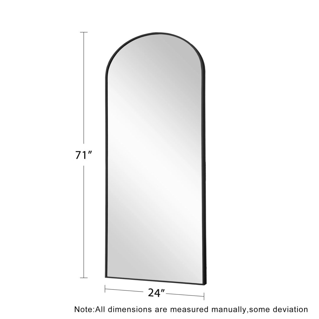 ZenVora Arched Full Length Floor Mirror, Large Full Body Standing and Wall Mounted Mirror for Bedroom, Living Room and Home Decor