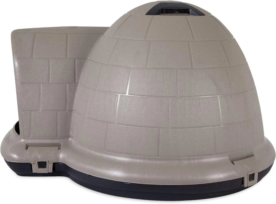 ZenVora XL Igloo Dog House for 90–125 Lb. Dogs, All-Weather Pet Shelter, Made in USA
