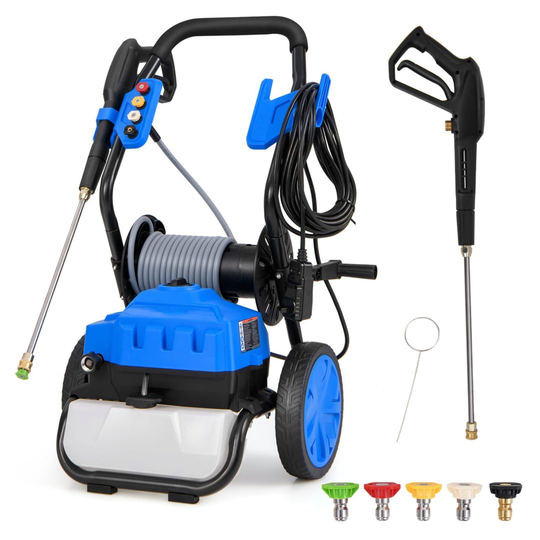 ZenVora Electric Pressure Washer – 2300 PSI 1.8 GPM with Wheels & 5 Quick-Connect Nozzles