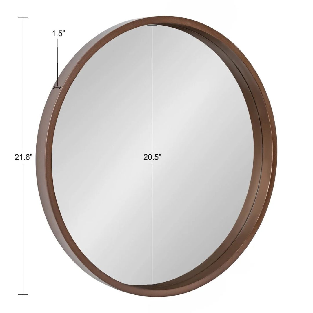 ZenVora Round Wood Accent Wall Mirror, Modern Decorative Wooden Frame Mirror for Living Room, Bedroom and Entryway