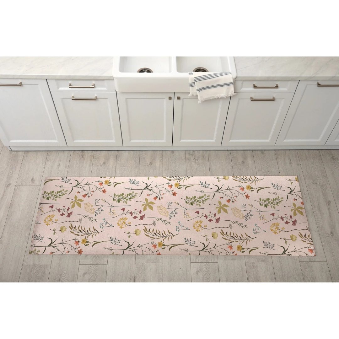 ZenVora Fall Botanical Floral Kitchen Mat, Decorative Anti Fatigue Non Slip Floor Rug for Kitchen and Home Decor