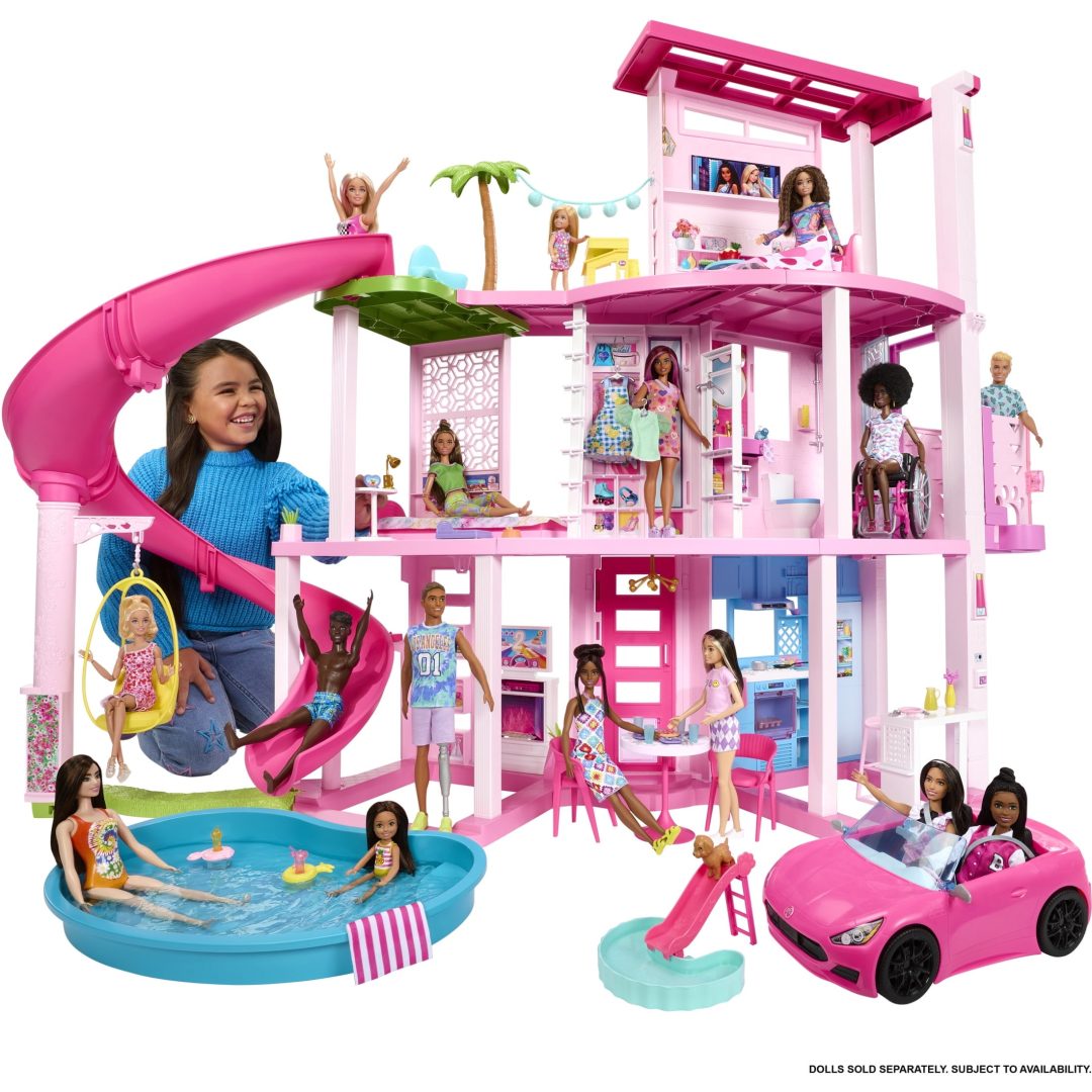ZenVora Dollhouse Playset with Slide, 10 Play Areas and 75+ Accessories