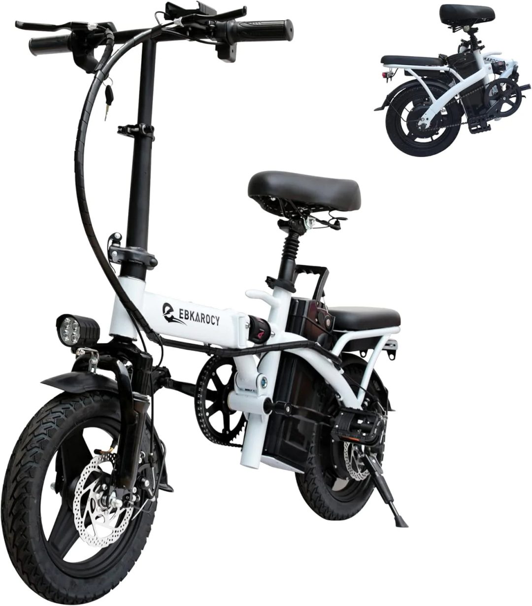 ZenVora 400W Foldable Electric Bike for Adults, 48V 15Ah Removable Battery, 22 MPH, 14-Inch Tires